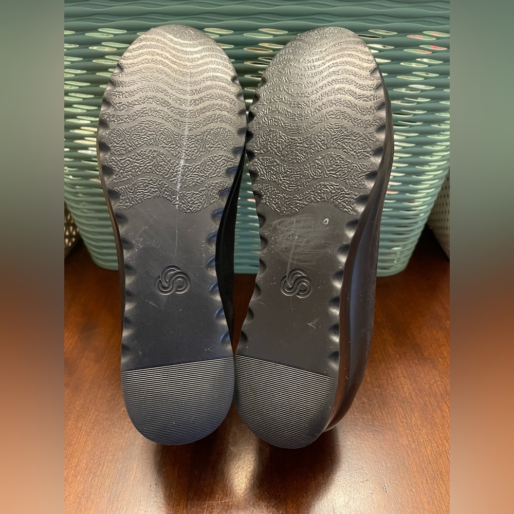 CLARKS Cloudsteppers Caddell Dash Black Wedge Slip On Shoes - Picture 7 of 7